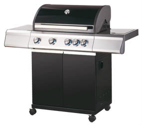 Tarrington House Gril plynový 4 hořáky černý 1 ks