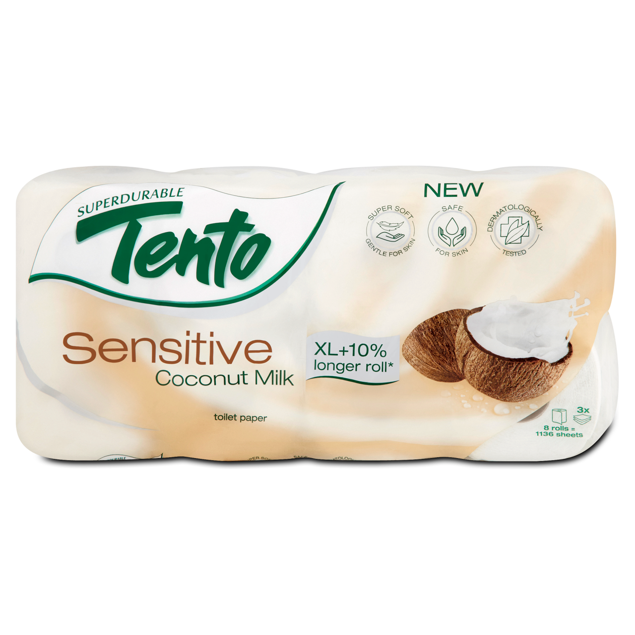 Tento Sensitive Coconut Milk Toaletní papír 3vrstvý 8 ks