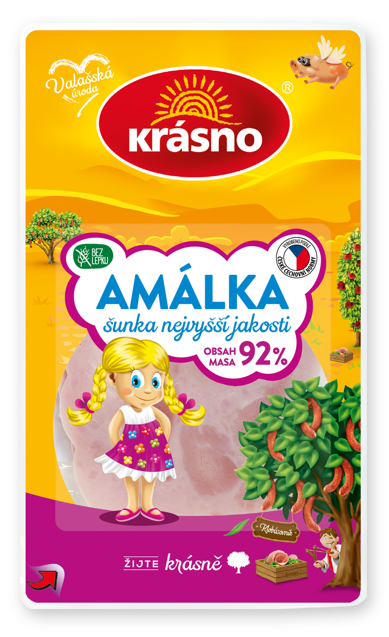 krásno Amálka Šunka nejvyšší jakosti krájená chlaz. 100 g