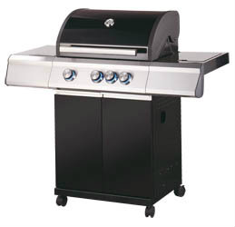 Tarrington House Gril plynový 3 hořáky černý 1 ks