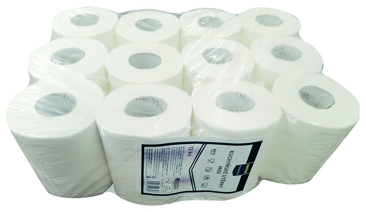 METRO PROFESSIONAL Kuchyňské utěrky midi 2vrstvé 65 m 12 ks