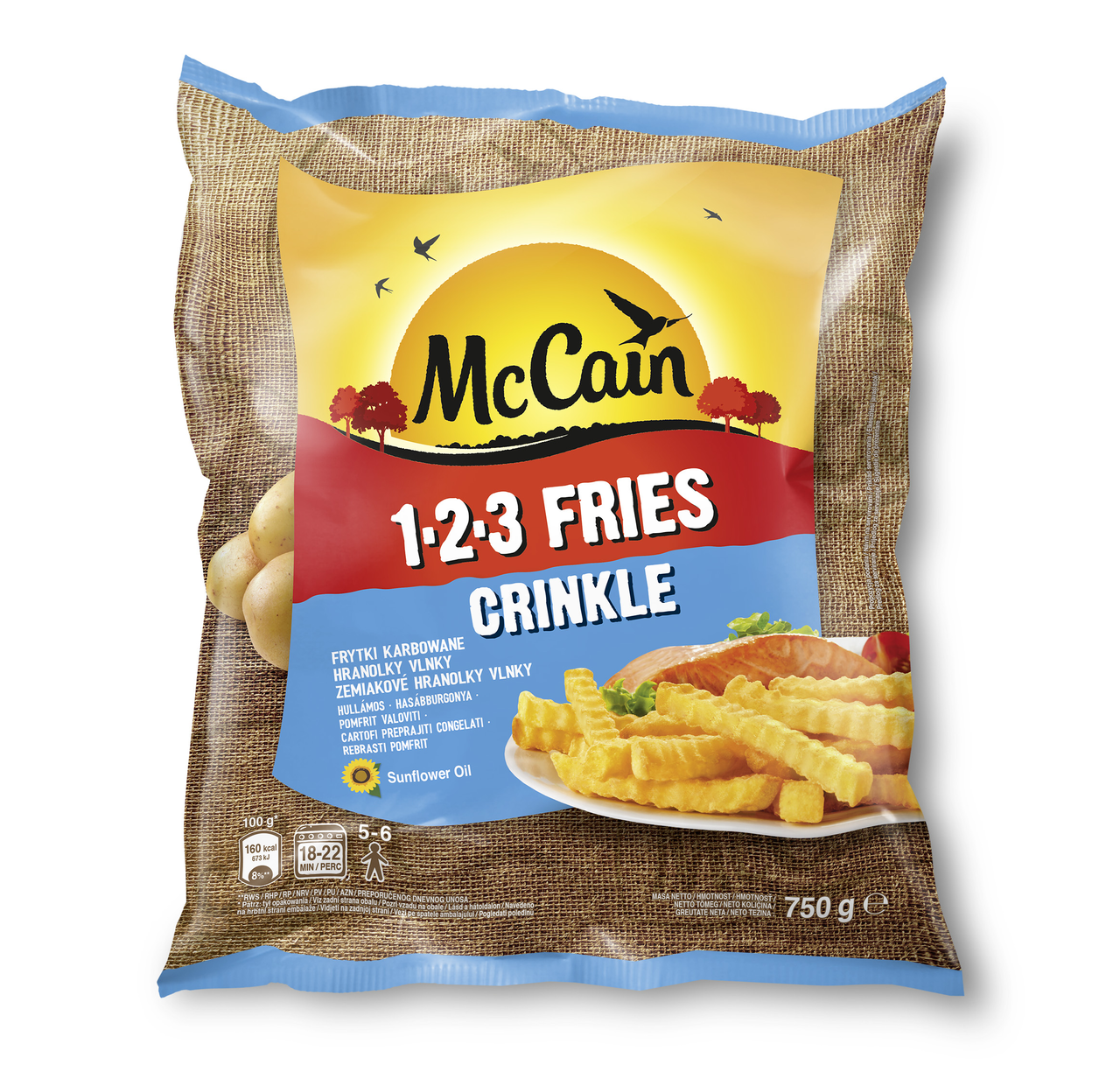 McCain 1-2-3 Fries Crinkle bramborové hranolky vlnky mraž. 12 x 750 g