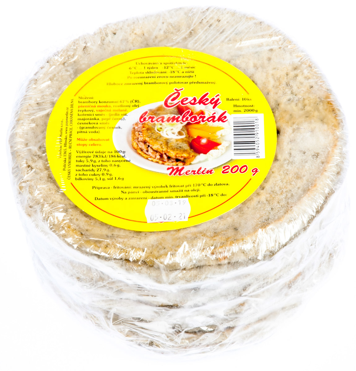 PZP MERLIN Český bramborák (200 g/ ks) mraž. 10 ks