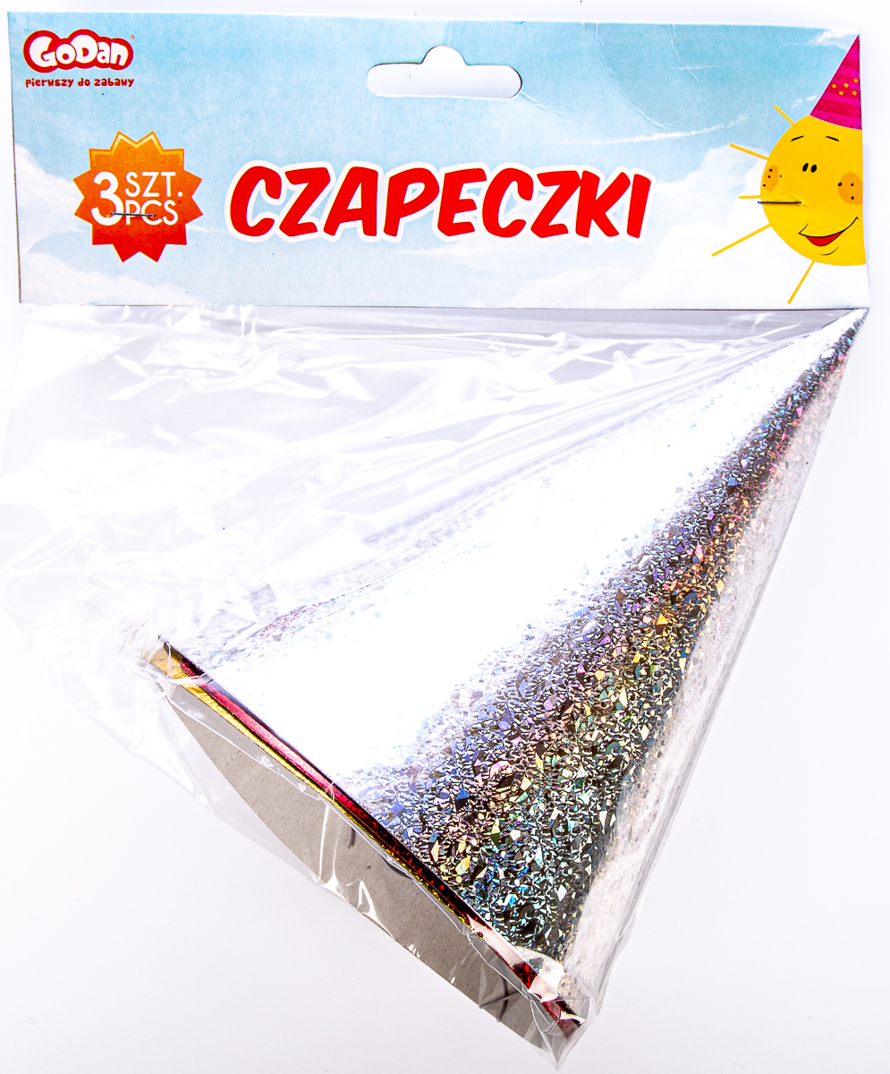 GoDan Párty čepice hologram mix barev 3 ks