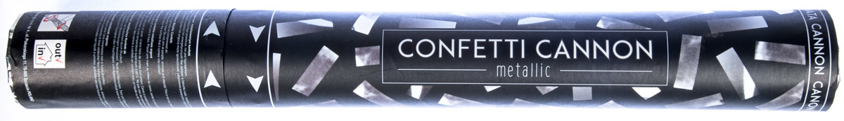 PARTY DECO Konfety Tuba 40 cm stříbrná 1 ks