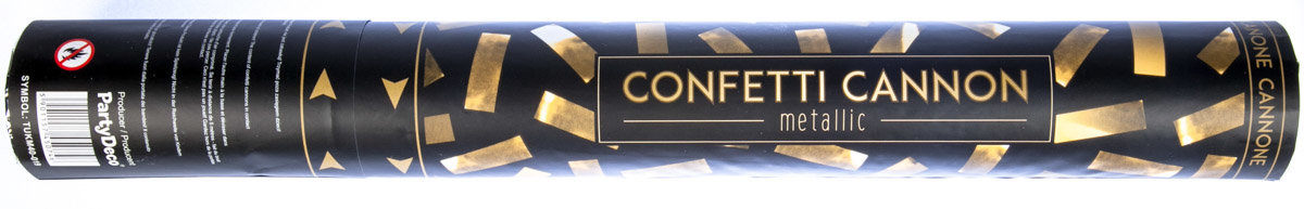 PARTY DECO Konfety Tuba 40 cm zlatá 1 ks