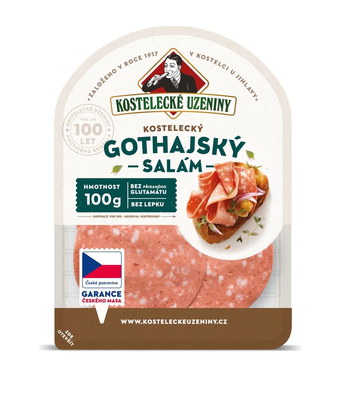 KOSTELECKÉ UZENINY Salám Gothaj chlaz. 100 g