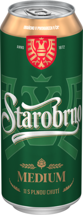 Starobrno Medium Pivo 6 x 500 ml plech