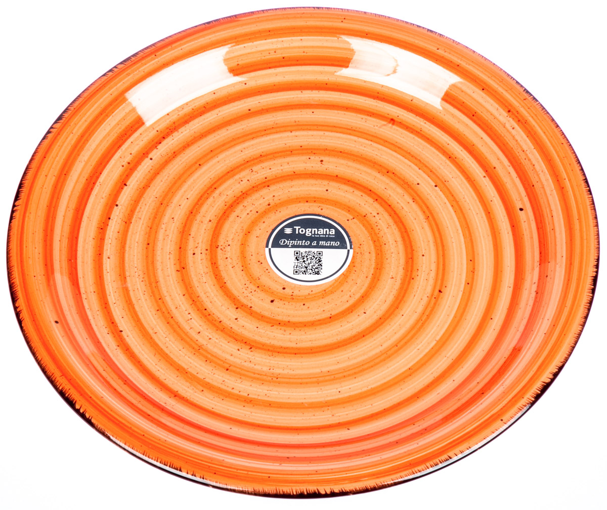 Talíř mělký LOUISE 27 cm kamenina oranžový 6 ks