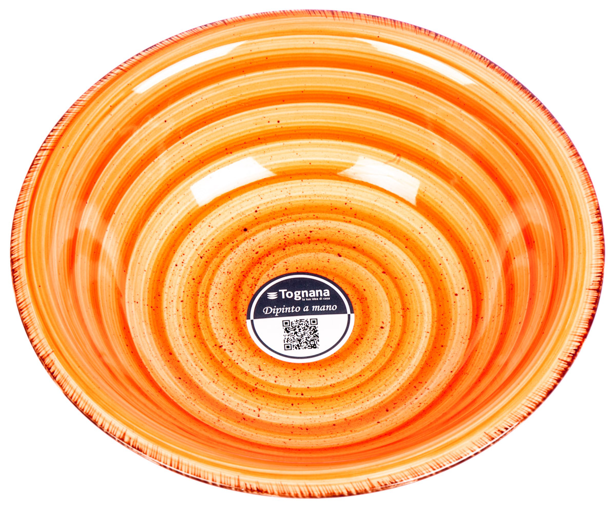 Talíř hluboký LOUISE 21 cm kamenina oranžový 6 ks