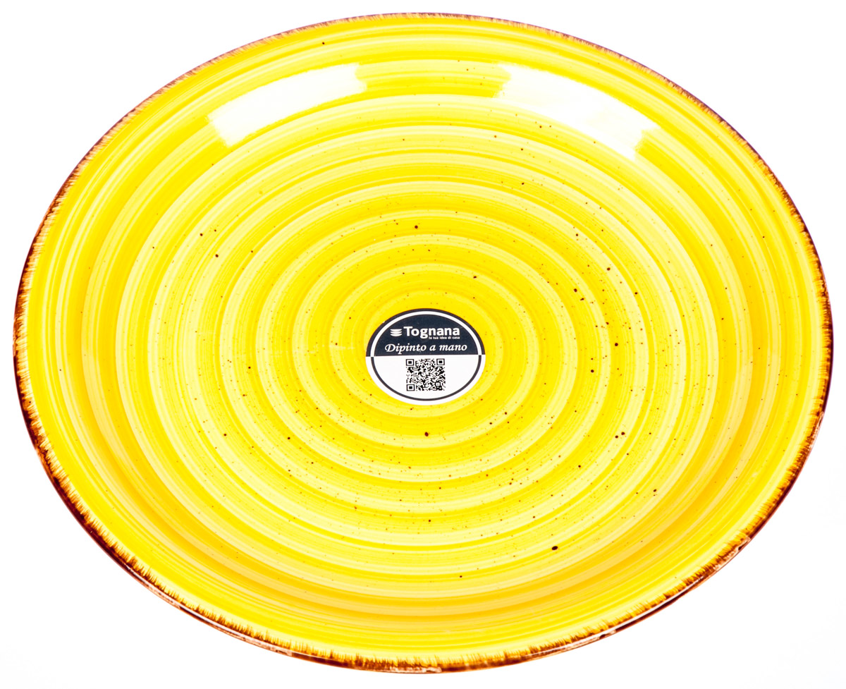 Talíř mělký LOUISE 27 cm kamenina žlutá 6 ks