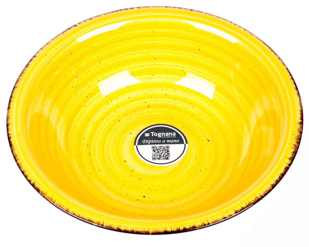 Talíř hluboký LOUISE 21 cm kamenina žlutý 6 ks