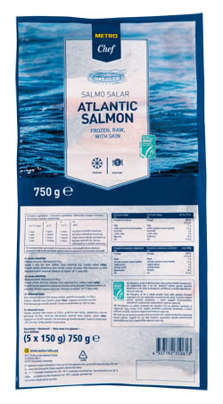 METRO Chef Losos porce s kůží mraž. 5 x 150 g
