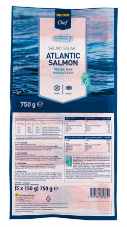 METRO Chef Losos porce bez kůže mraž. 5 x 150 g