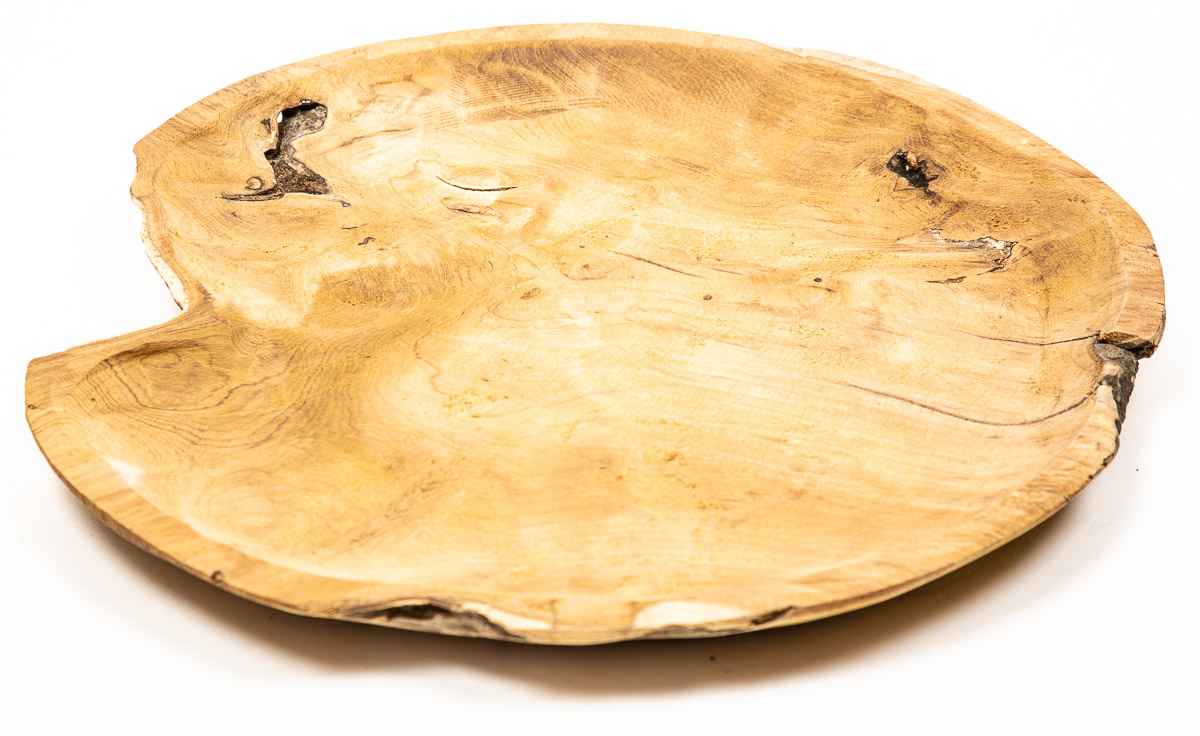 Talíř kulatý masiv z teakového dřeva 38cm 1 ks