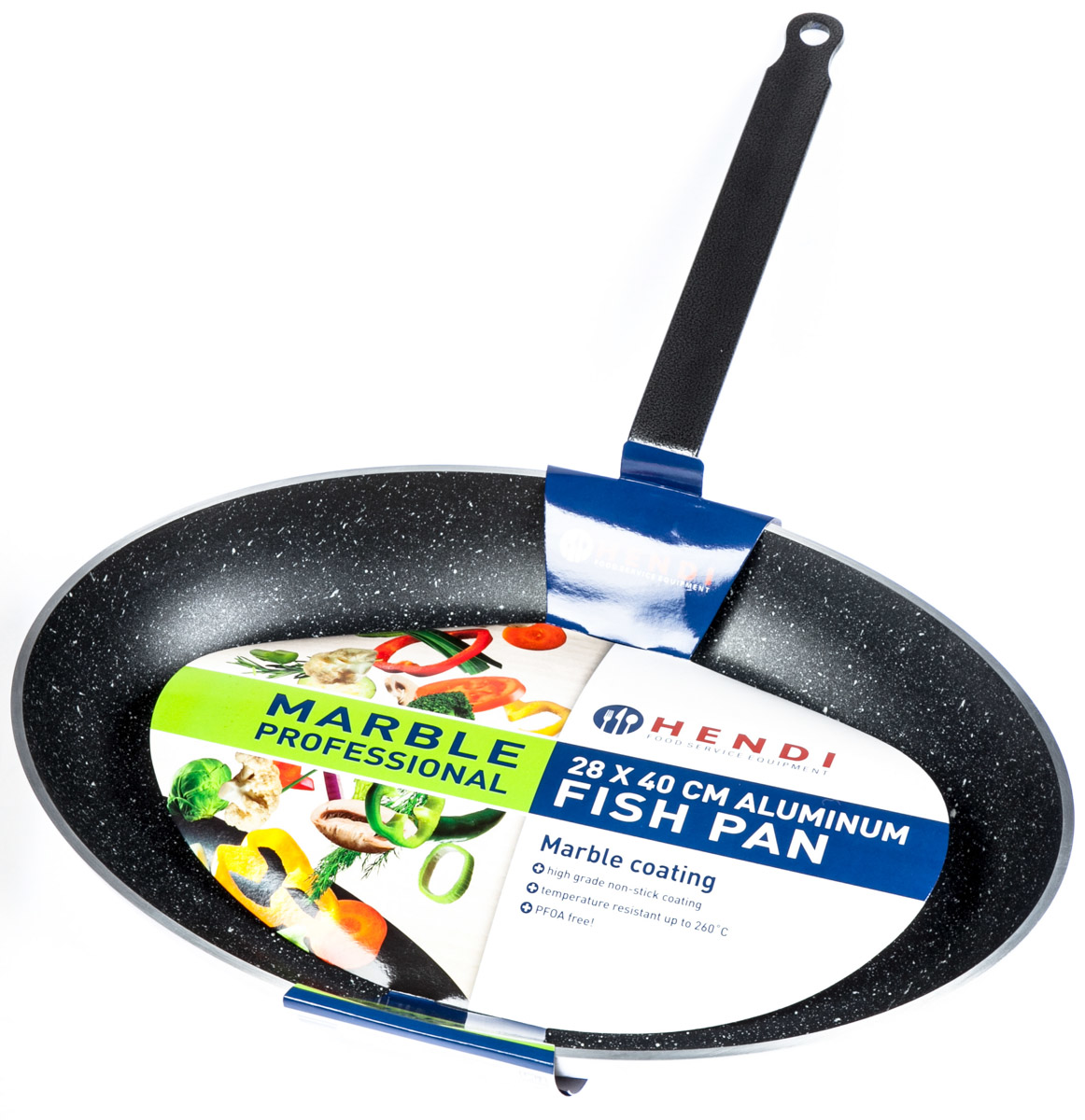 HENDI Pánev na rybu Marble 40cm oválná hliníková 1 ks