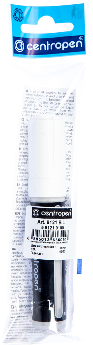 centropen Značkovač křídový bílý 1 ks
