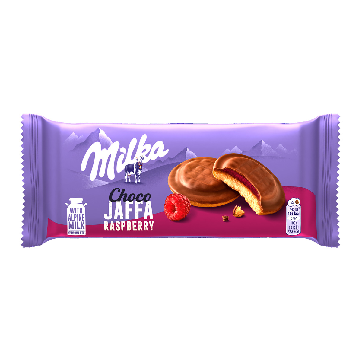 Milka Jaffa piškoty malinové, mléčná čokoláda 147 g
