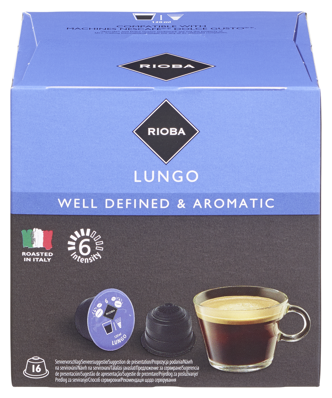 RIOBA Lungo kávové kapsle 16 ks