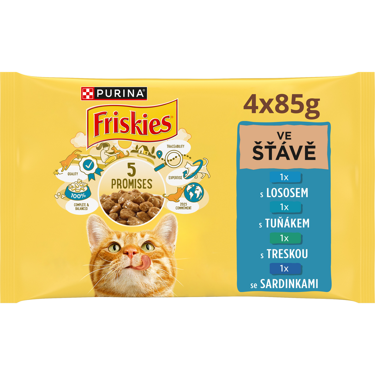Friskies kapsičky pro kočky losos, tuňák, treska, sardinky 4 x 85 g