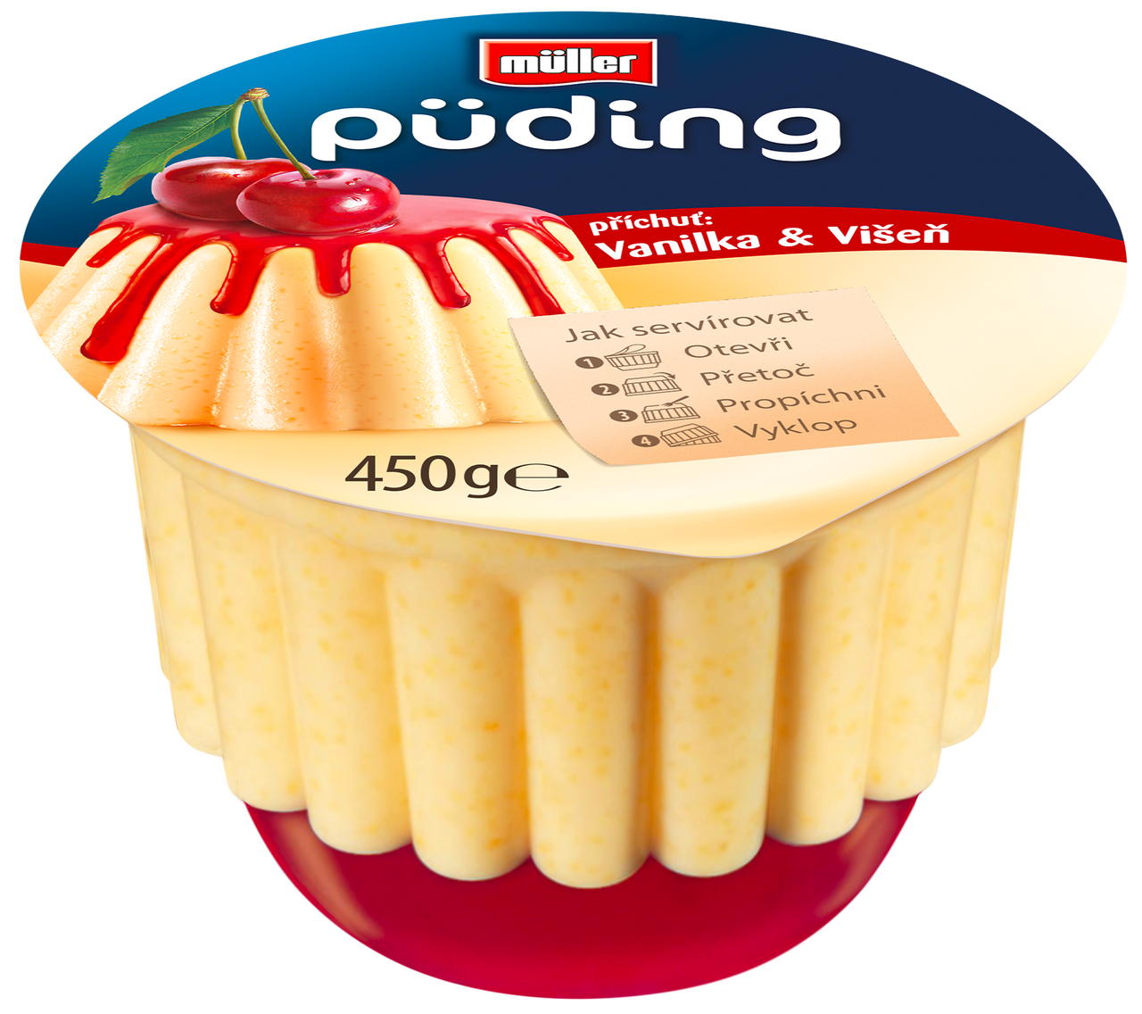 MÜLLER Püding krupice višeň 450 g