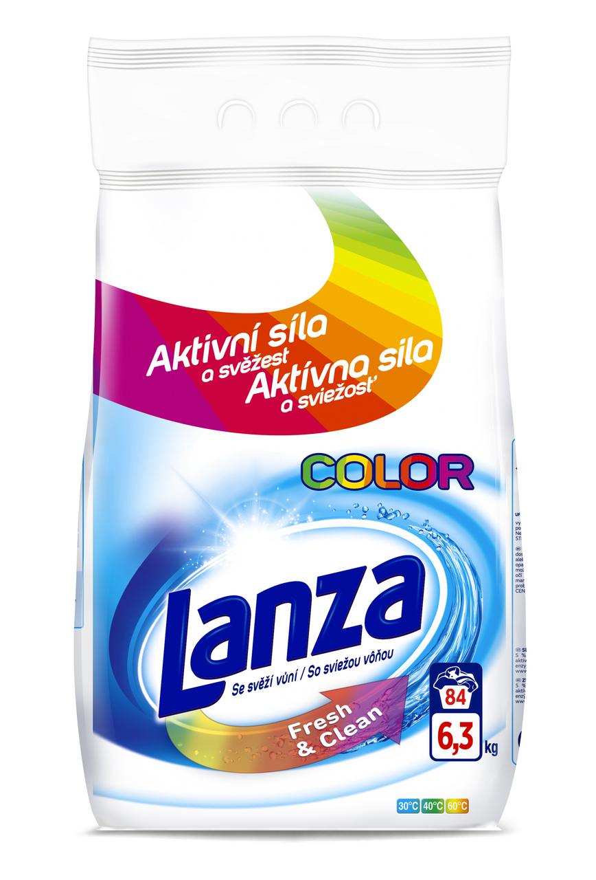 LANZA Fresh & Clean Prášek na praní na barevné prádlo (84 praní) 6,3 kg