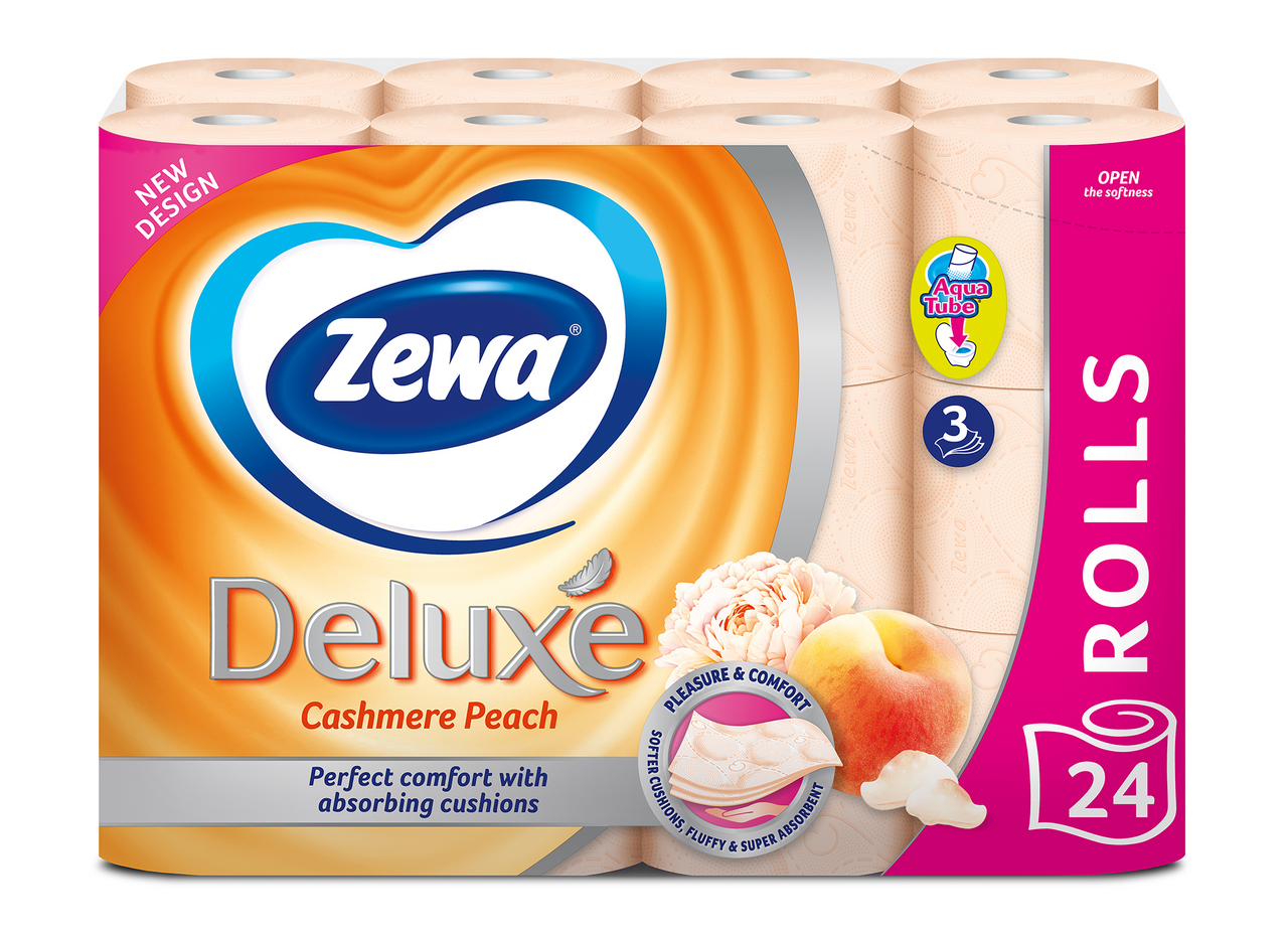 Zewa de luxe Cashmere peach toaletní papír 3vrstvý 19,3 m 24 ks