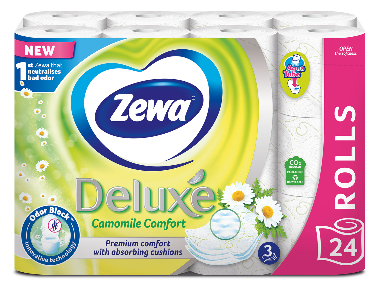 Zewa de luxe Camomile comfort toaletní papír 3vrstvý 19,3 m 24 ks