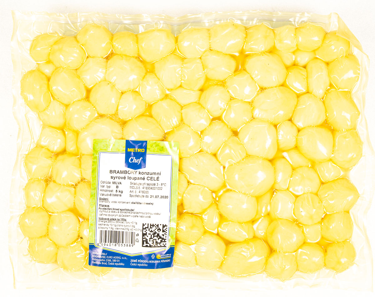 METRO Chef Brambory loupané syrové celé CZ chlaz. 5 kg