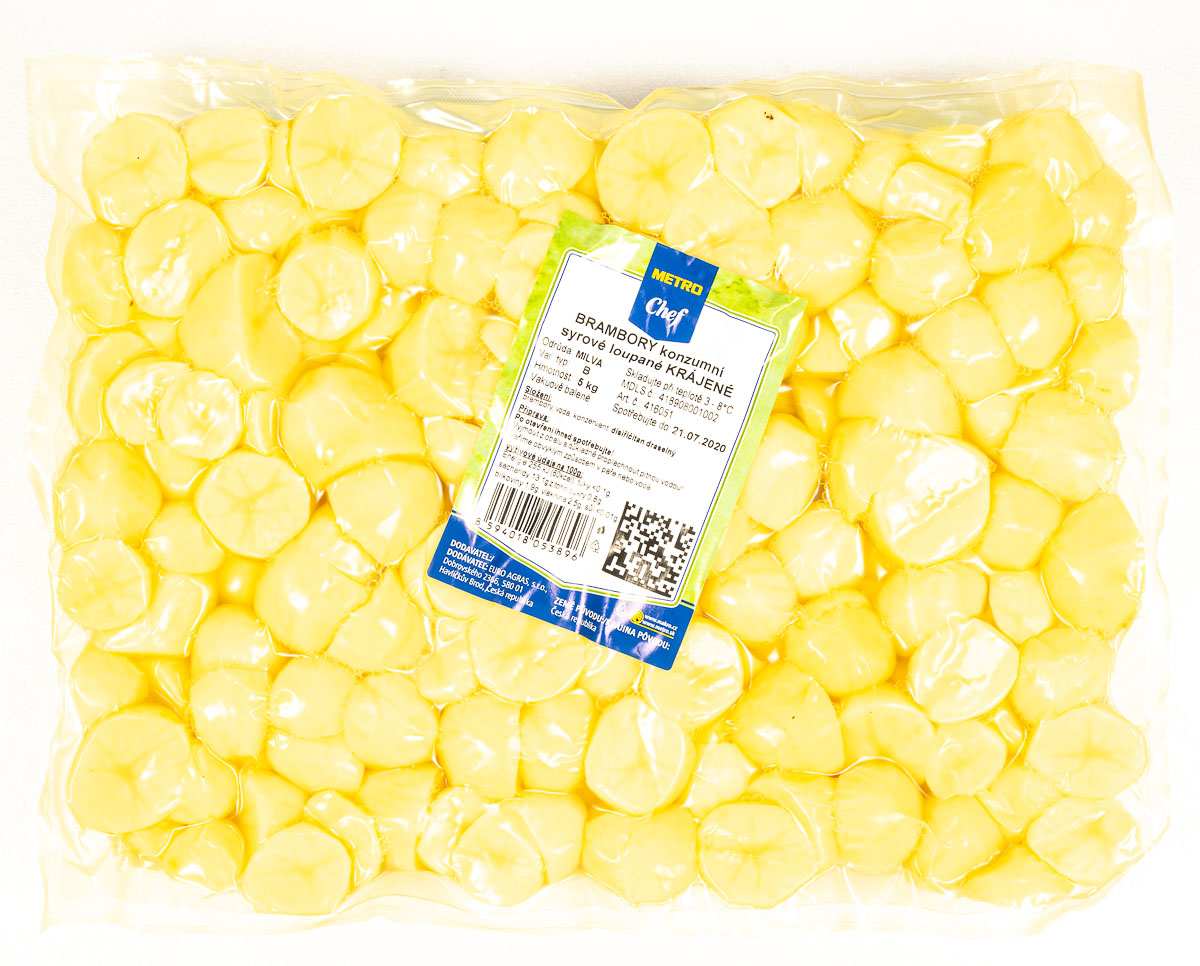 METRO Chef Brambory loupané syrové krájené CZ chlaz. 5 kg