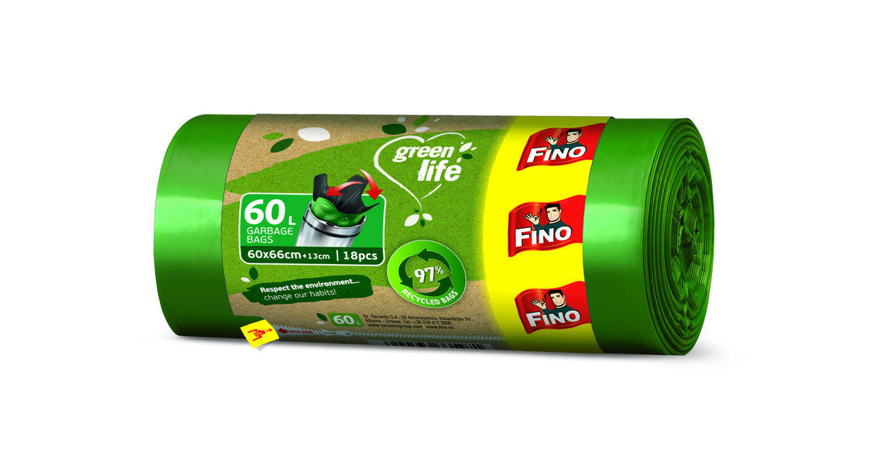 FINO Pytle na odpad Green Life easypack extra silné 60 l 18 ks
