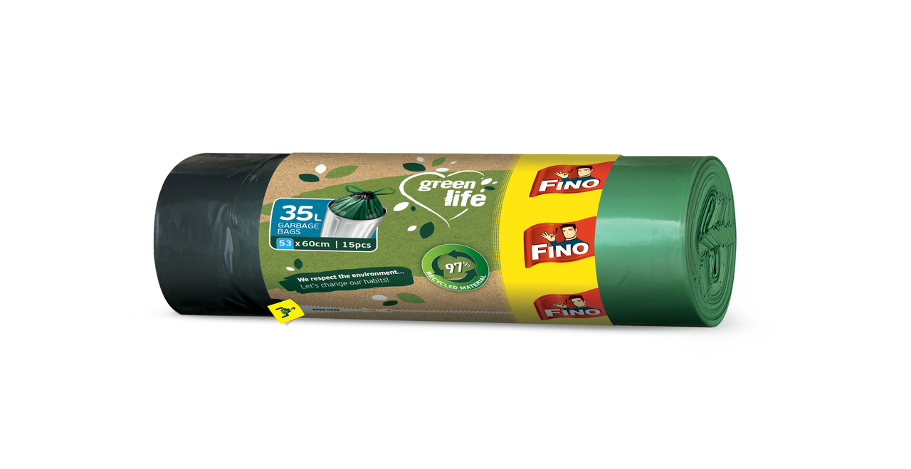 FINO Pytle na odpad Green Life zatahovací extra silné 35 l 15 ks