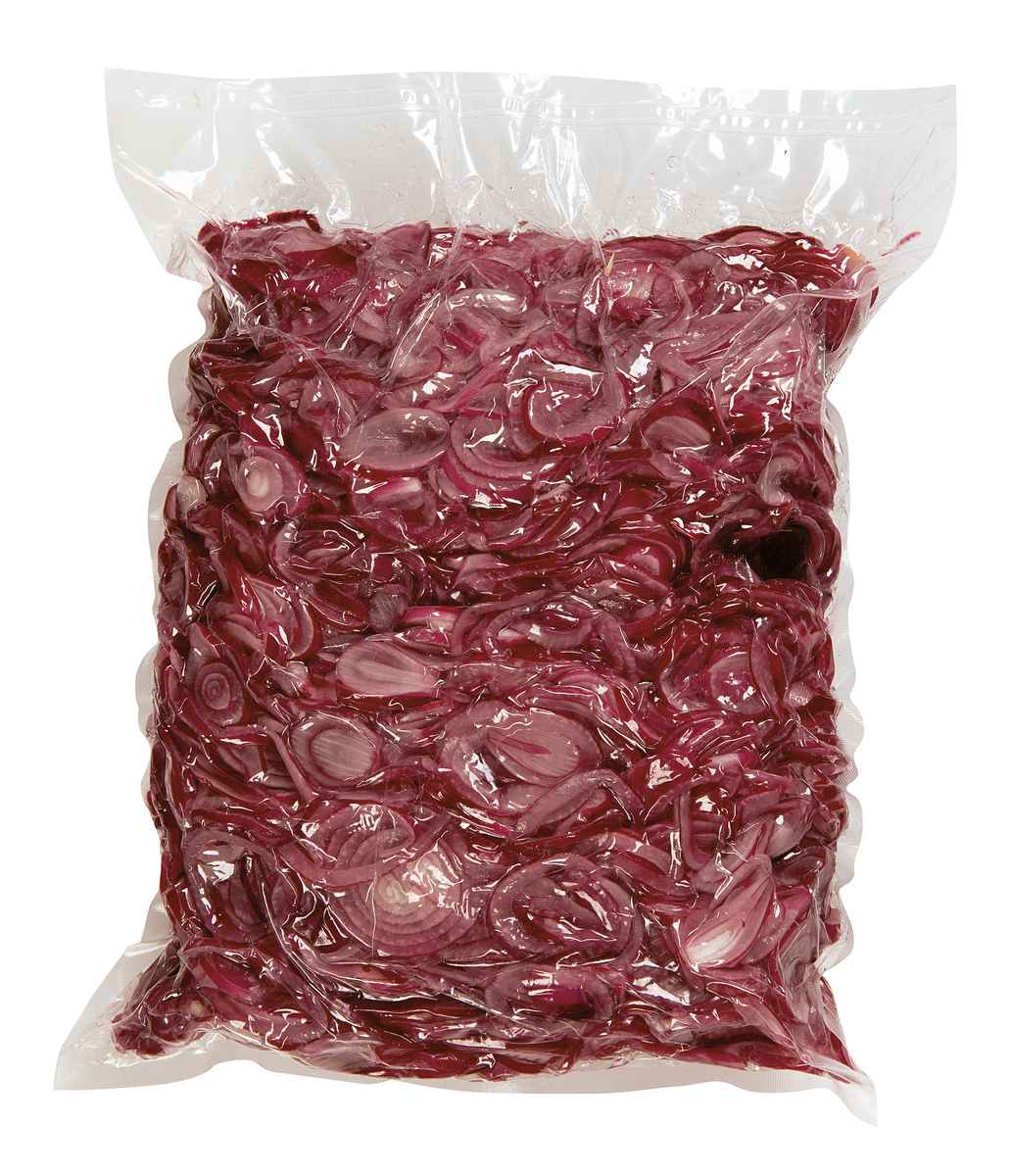 Cibule červená loupaná kroužky CZ chlaz. 5 kg