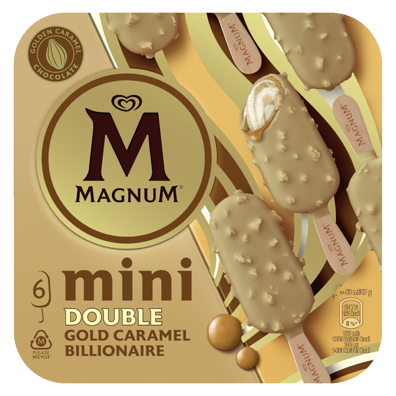 MAGNUM Mini Caramel Gold zmrlina mraž. 6 x 55 ml