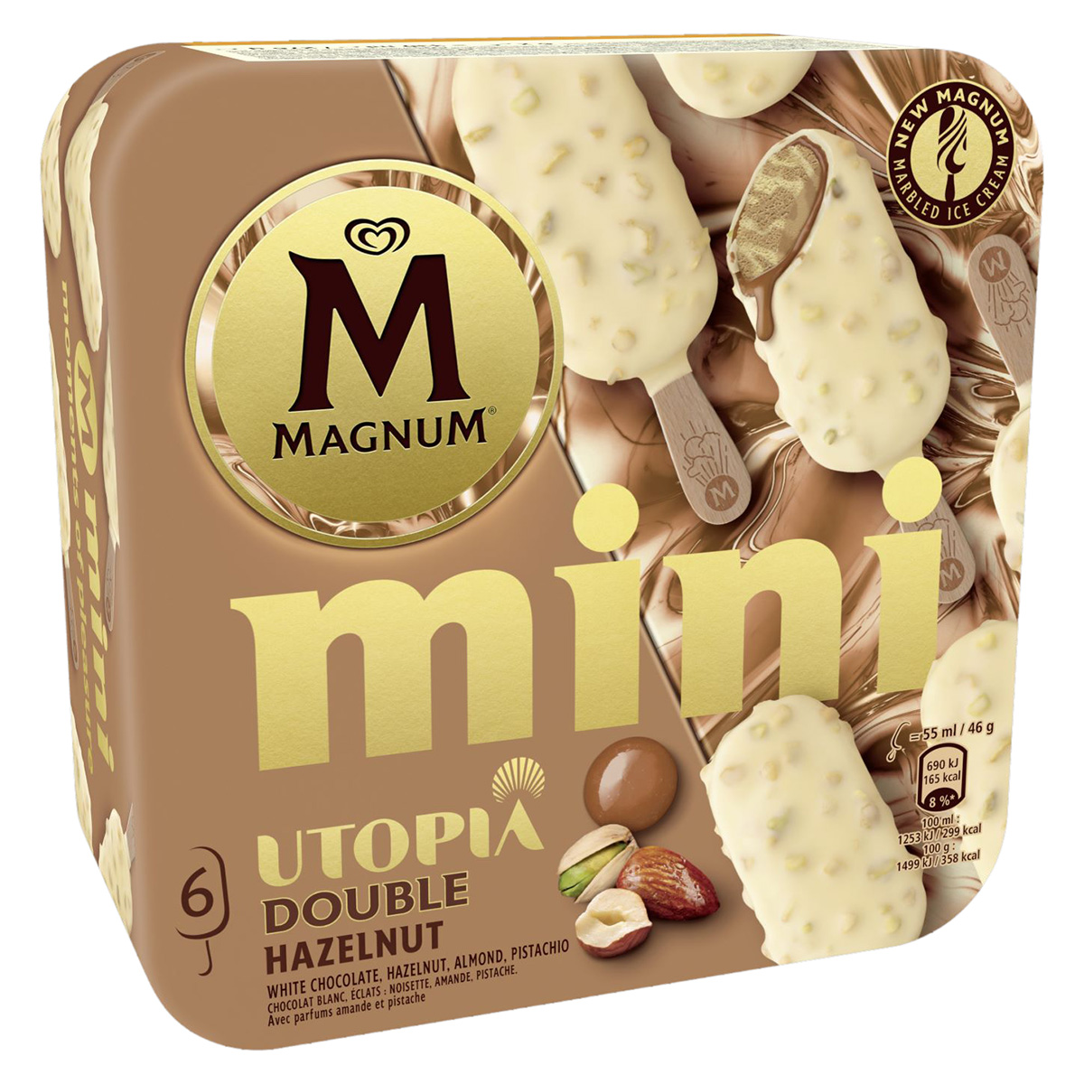 MAGNUM Mini Double Hazelnut Multipack mraž. 6 x 55 ml