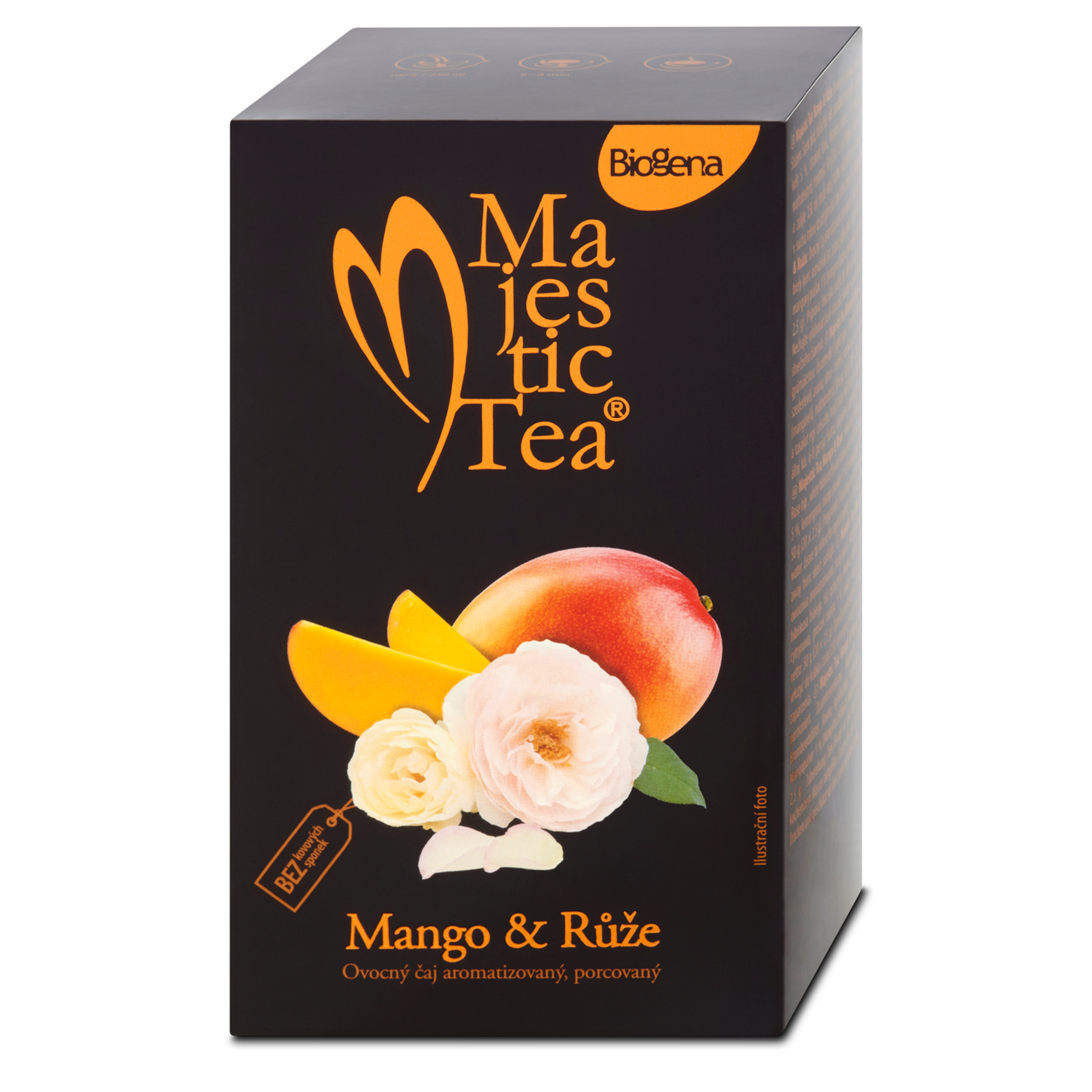 Biogena Majestic Tea mango-růže aromatizovaný čaj porce 50 g (20 x 2,5 g)