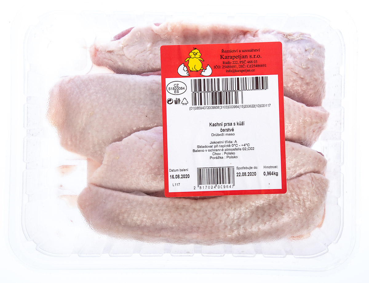 Kachní prsa ochr. atmos. chlaz. váž. cca 700 g