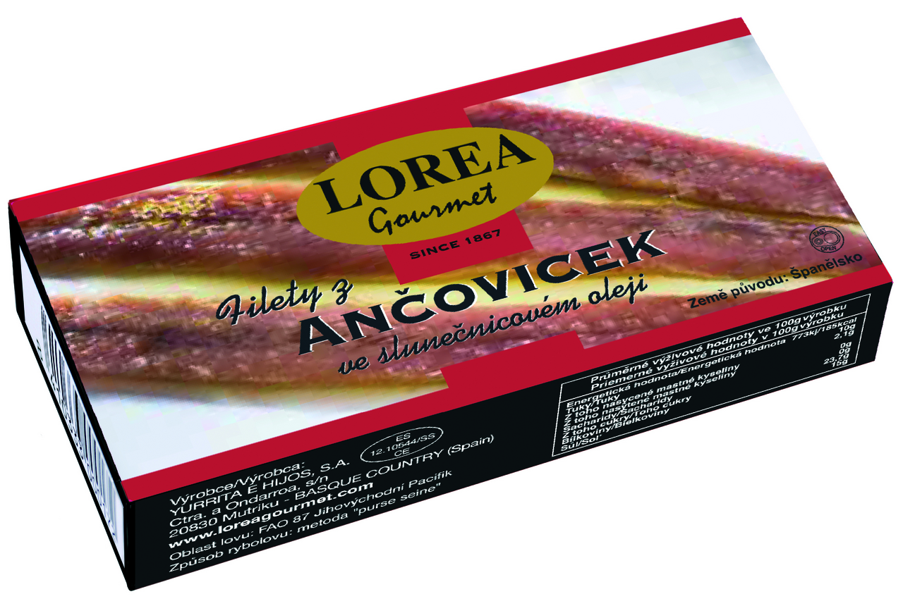 LOREA Ančovičky v rostlinném oleji 45 g