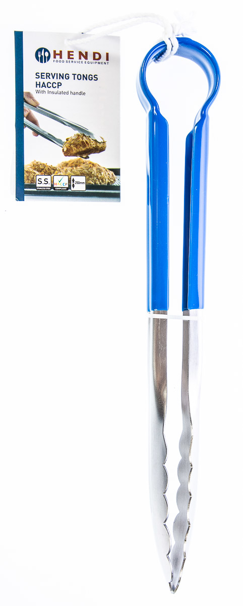 HENDI Kleště HACCP 25 cm nerez PVC modré 1 ks