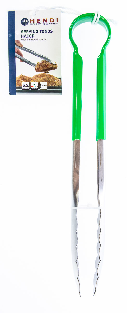 HENDI Kleště servírovací HACCP 25 cm nerez PVC zelené 1 ks