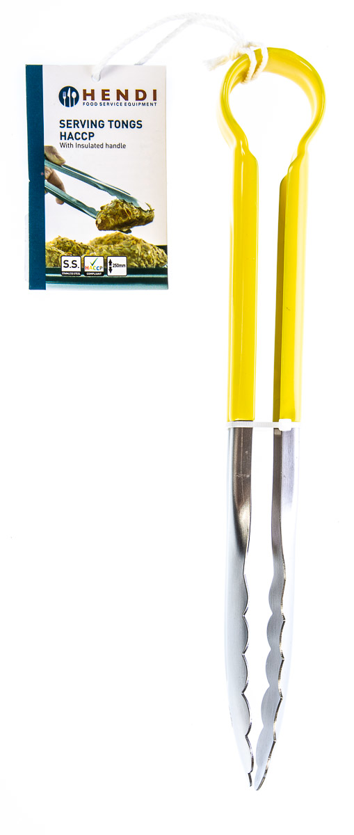 HENDI Kleště HACCP 25 cm nerez PVC žluté 1 ks