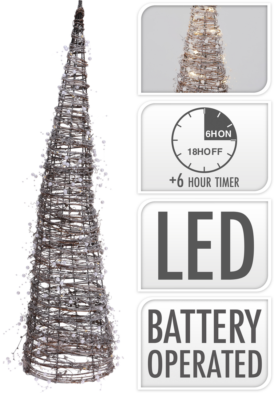 Kužel ratanový 40xLED žluté 1 ks