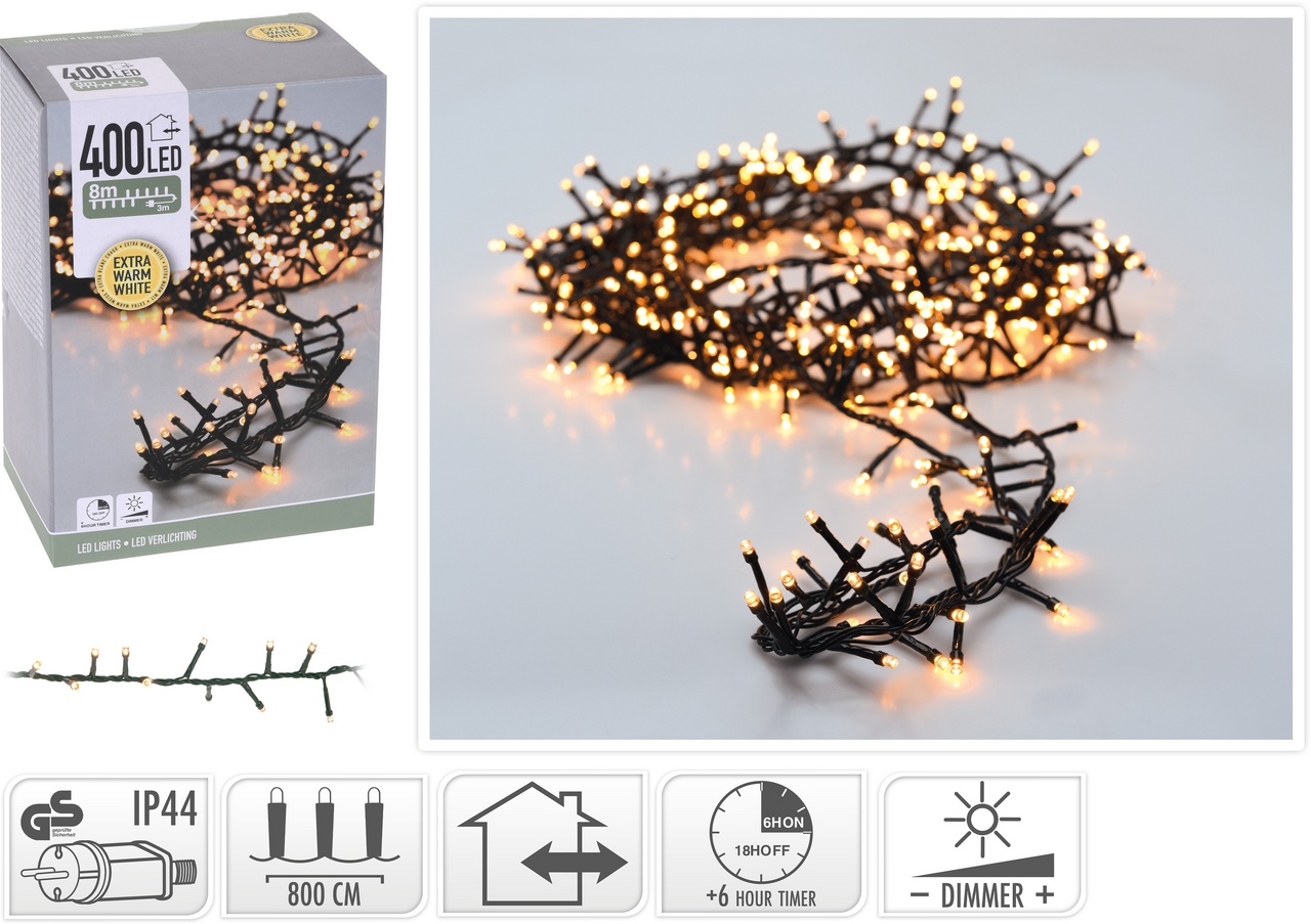 Řetěz světelný 400LED extra žluté 1 ks