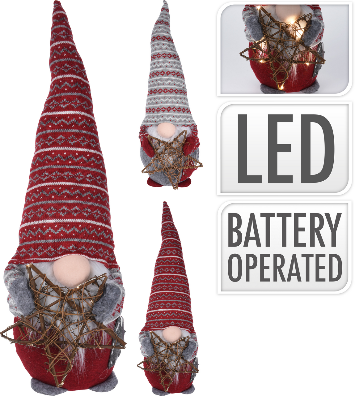 Skřítek s hvězdou 8LED 2ASS 1 ks