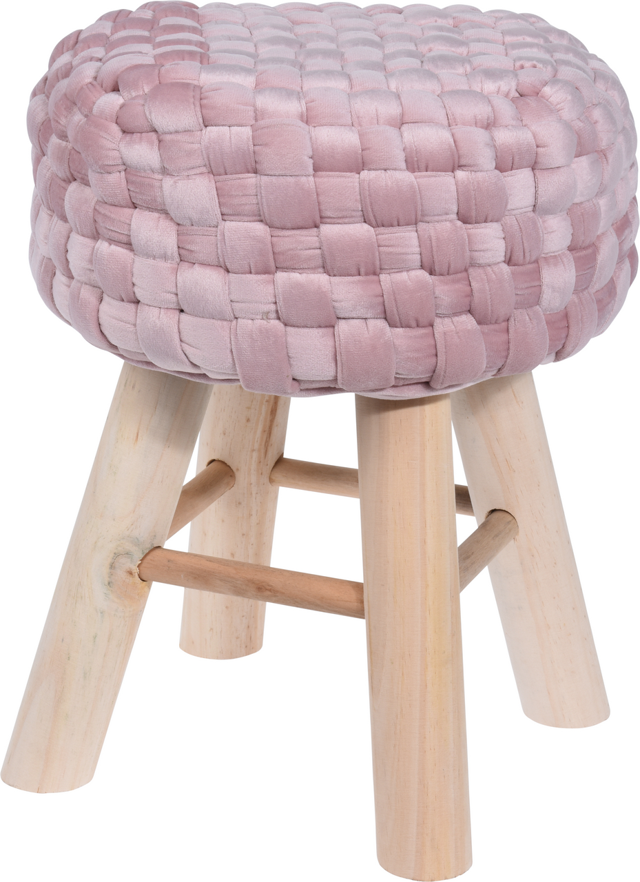 Stolička dřevěná/ textil. růžová 1 ks