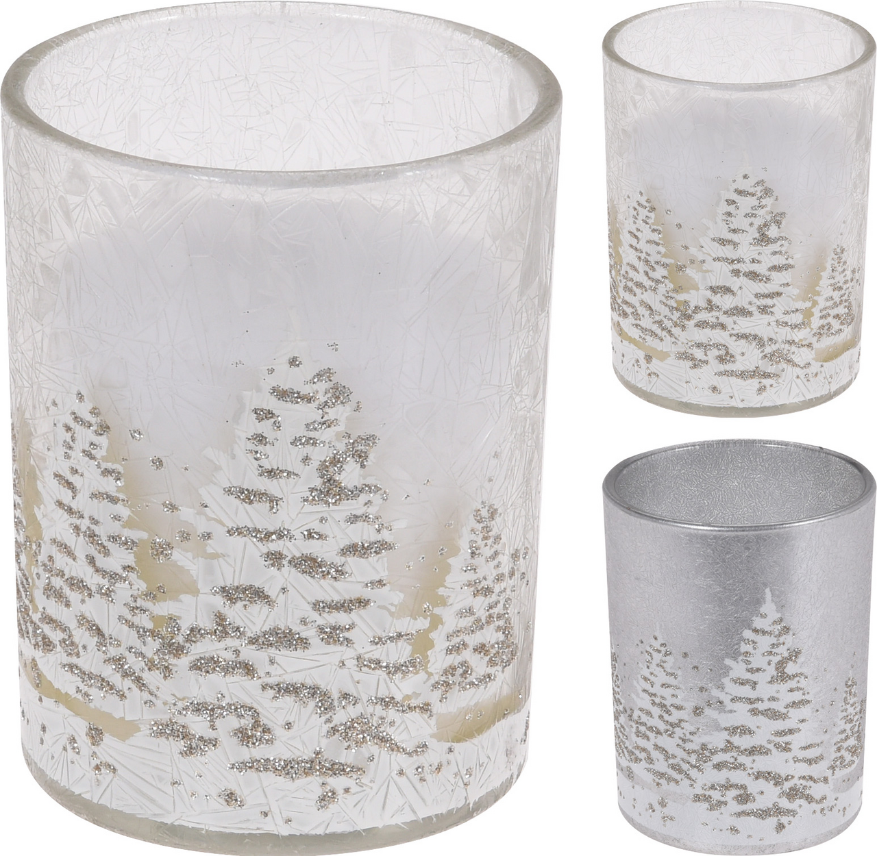Svíčky ve skle - stromky 2ASS 1 ks