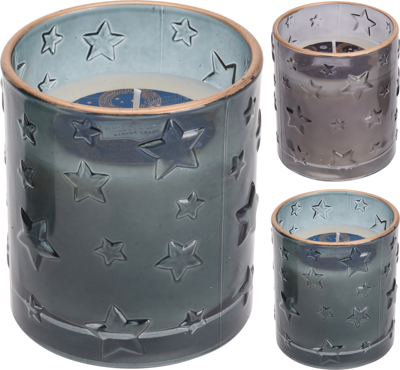 Svíčka vonná skleněná hvězdy 2ASS 1 ks