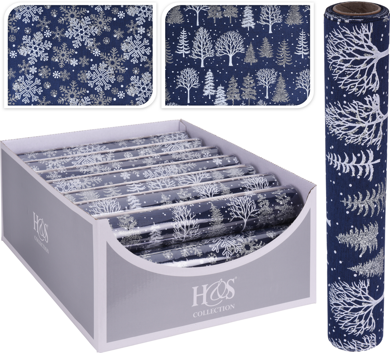 Tkanina modrá/ stříbrná 2ASS 1 ks