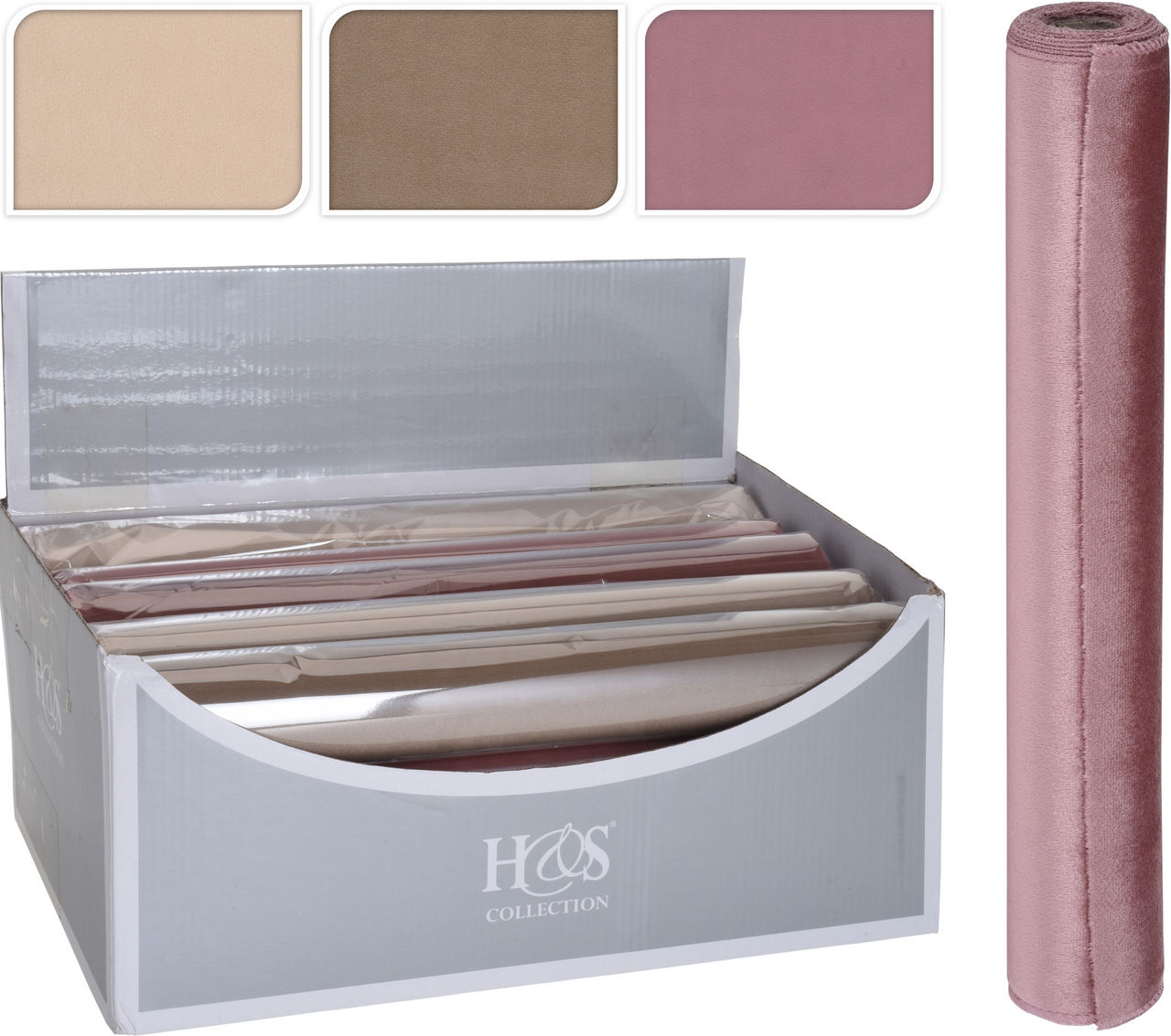 Tkanina/ sametová růžová 3ASS 1 ks