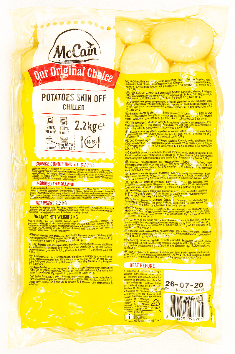 Brambory předvařené loupané NL chlaz. 2 kg